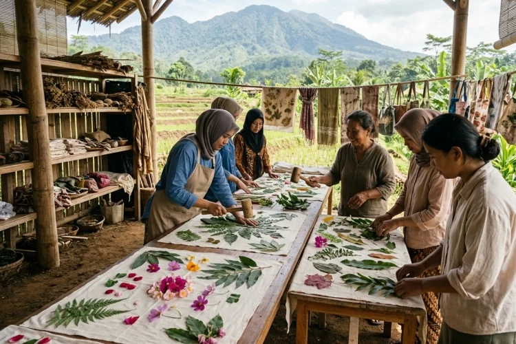 Batik Ecoprint Lerep, Produk Kreatif dari Daun dan Bunga